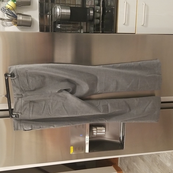 💕ANN TAYLOR💕 Curvy Trouser Pants Relaxed Straight Leg High Rise ~ Grey 10 - Picture 2 of 8